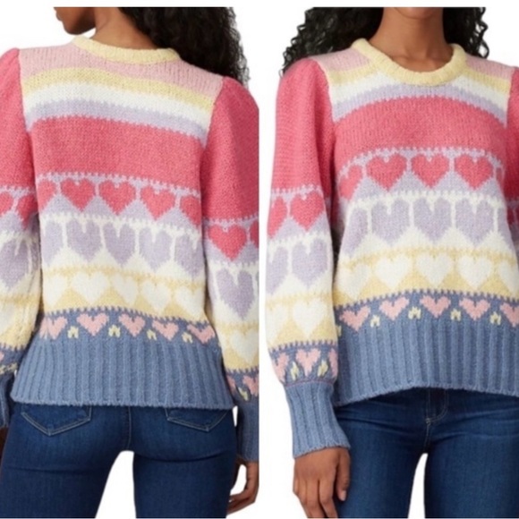 Colorful Heart Pattern Sweater - Picture 5 of 9